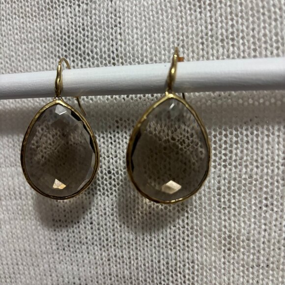Stone Smokey Topaz "like" Brown Earrings - Picture 1 of 4